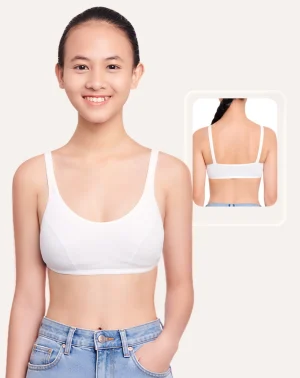 Áo lót/ áo lá nữ học sinh Marguerite cotton cổ tròn chữ U, mềm mại, thoải mái từ Corèle V Pháp - TE0130