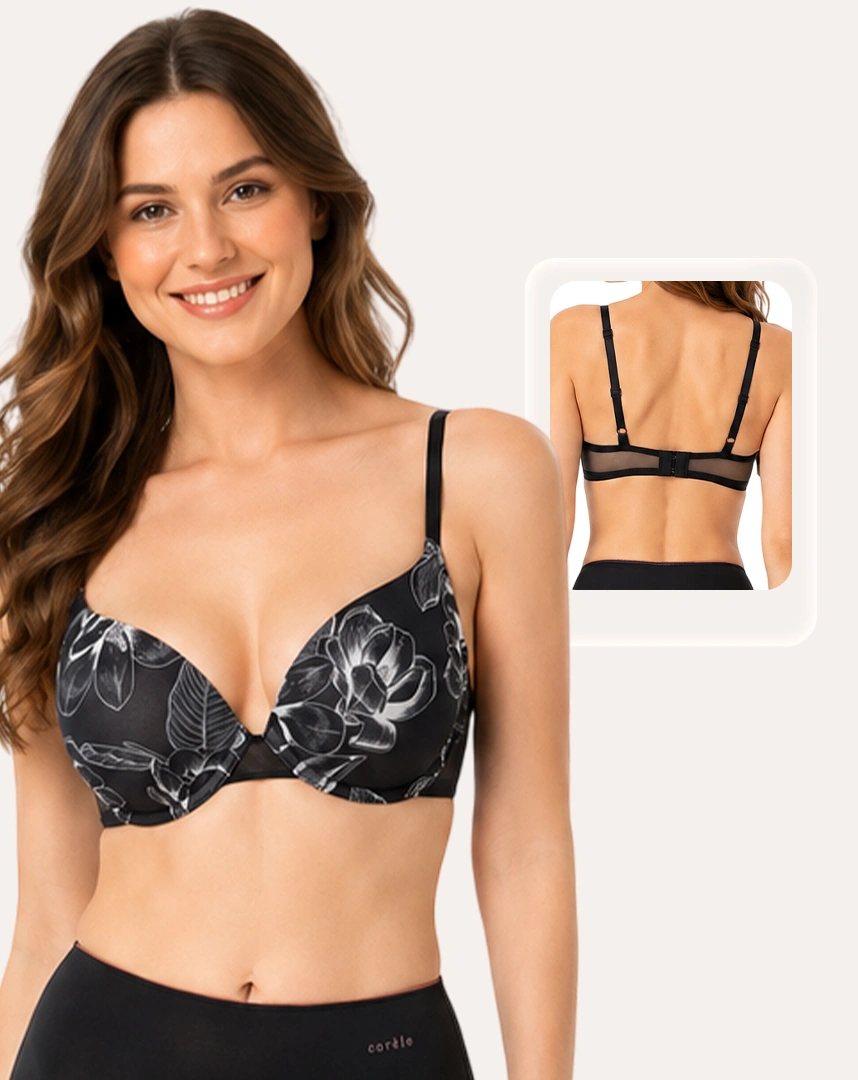 Áo ngực nữ Marguerite mút mỏng có gọng, phối họa tiết hoa, chuẩn an toàn quốc tế OEKO-TEX từ Corèle Pháp - 30150