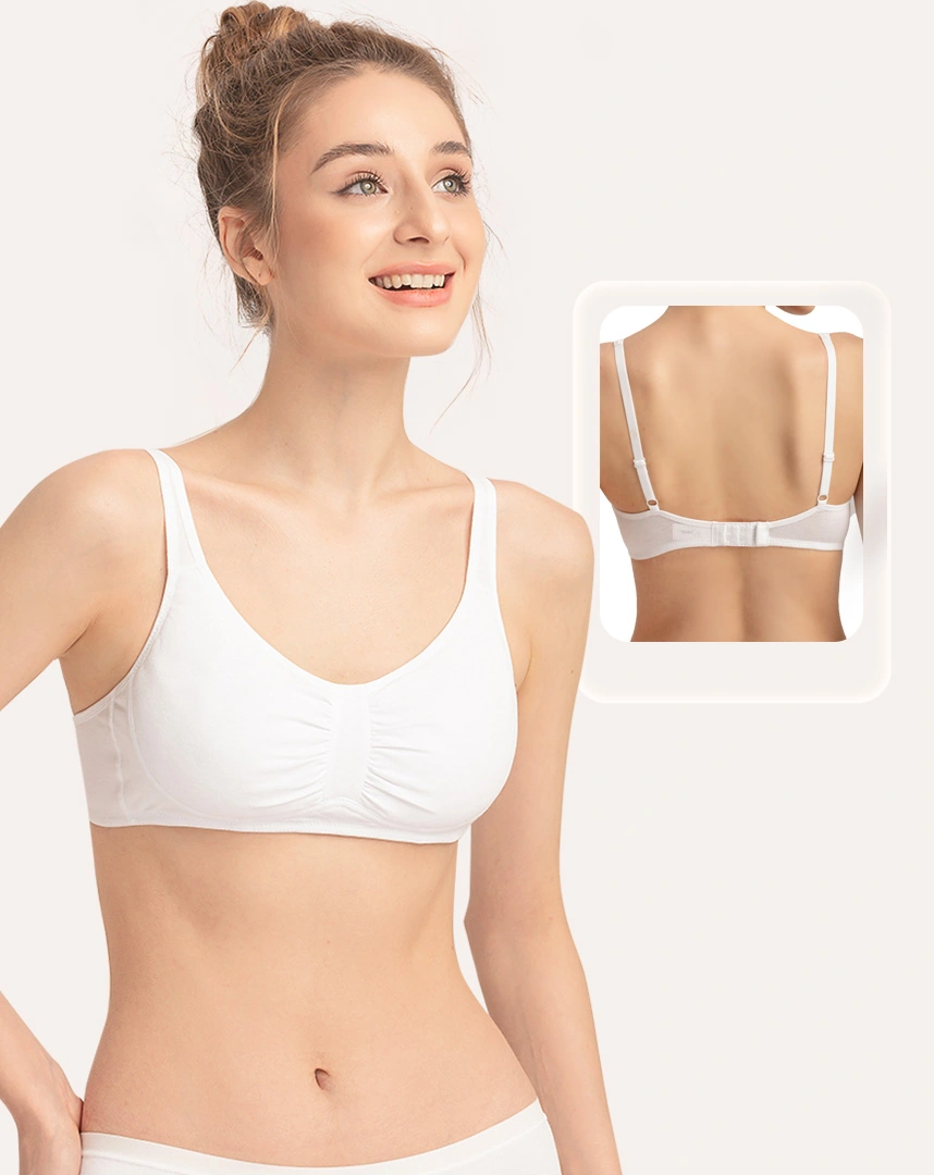 Áo ngực học sinh Marguerite cotton mút mỏng, mềm mại nâng đỡ ngực dậy thì, an toàn chuẩn OEKO-TEX từ Corèle Pháp - TE135
