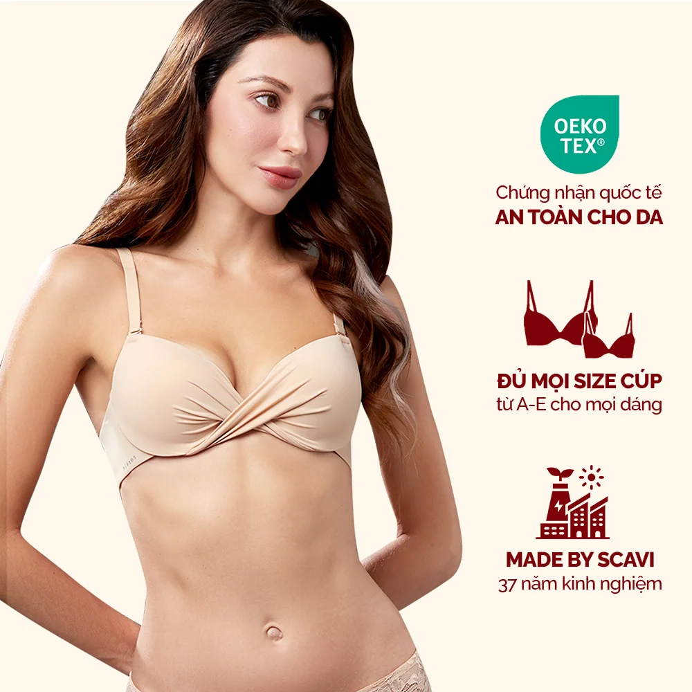 Áo ngực Corèle thiết kế xoắn ngực độc quyền, mút nâng vừa có gọng chuẩn an toàn quốc tế OEKO-TEX từ Corèle Pháp - 2116A