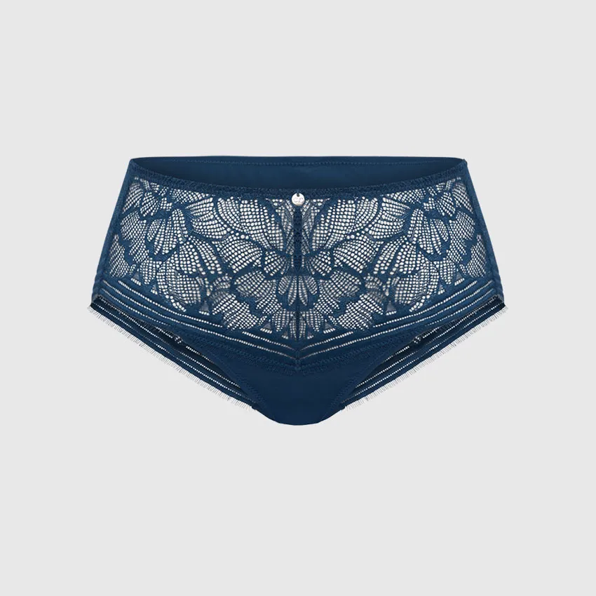 Quần lót nữ lưng vừa, phối ren hoa mẫu đơn nữ tính, chuẩn an toàn OEKO-TEX từ Corèle Pháp - 02166A Quần lót nữ lưng vừa, phối ren hoa mẫu đơn nữ tính, chuẩn an toàn OEKO-TEX từ Corèle Pháp - 02166A