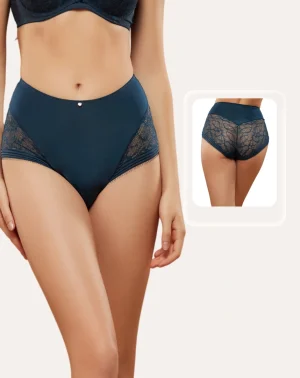 Quần lót ren nữ Corèle cạp cao chạm rốn, viền ren mềm mại, chuẩn an toàn quốc tế OEKO-TEX từ Corèle Pháp - 03166A Quần lót ren nữ Corèle cạp cao chạm rốn, viền ren mềm mại, chuẩn an toàn quốc tế OEKO-TEX từ Corèle Pháp - 03166A