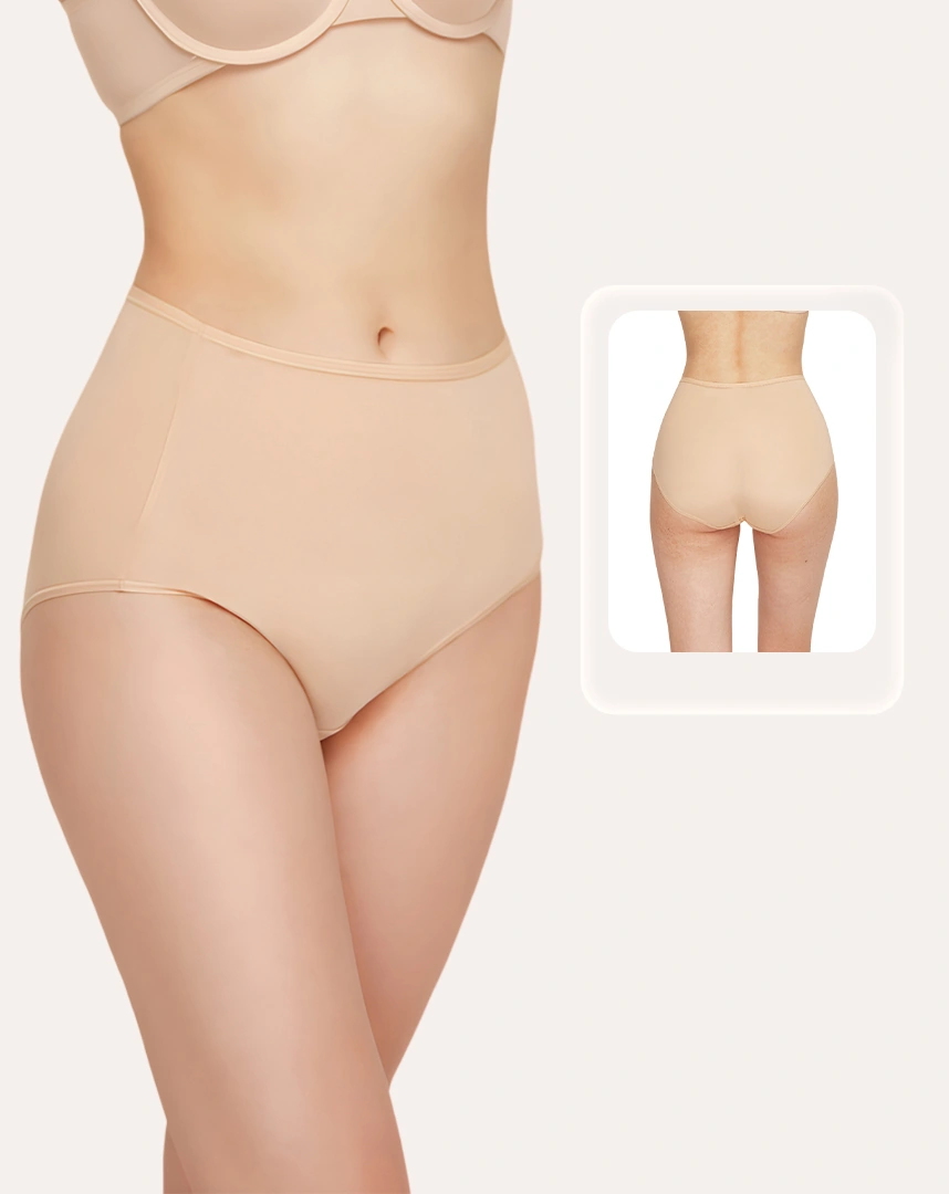 Quần lót nữ Marguerite cạp cao chạm rốn, chất thun lạnh mịn mát, chuẩn an toàn quốc tế OEKO-TEX từ Corèle Pháp - 03180