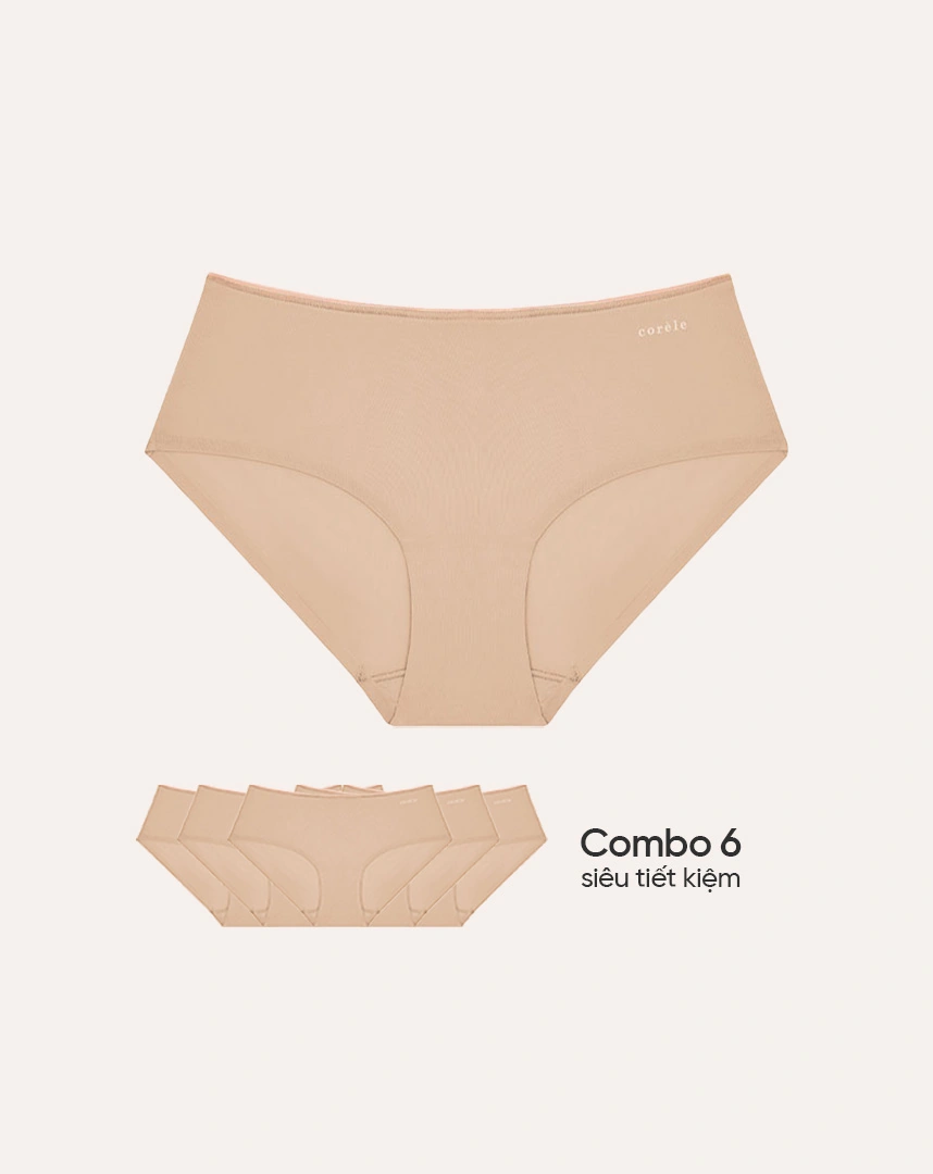 (COMBO 06) Quần lót nữ siêu hời Corèle lưng vừa, thun lạnh, không đường may, chuẩn an toàn OEKO-TEX từ Corèle Pháp-02137A