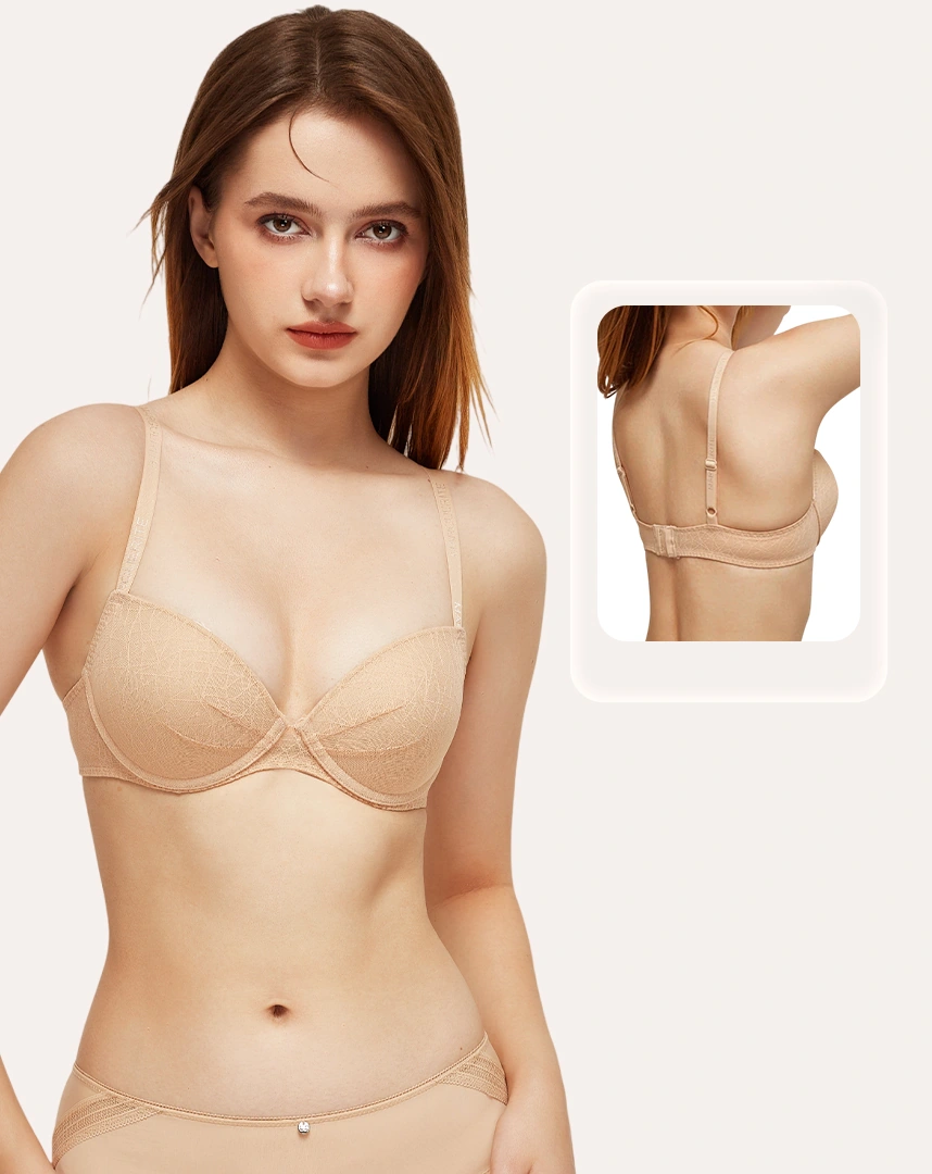 Áo ngực nữ Marguerite nâng vừa, không gọng êm ái, mút nâng 2cm, chuẩn an toàn quốc tế OEKO-TEX từ Corèle Pháp - 21170