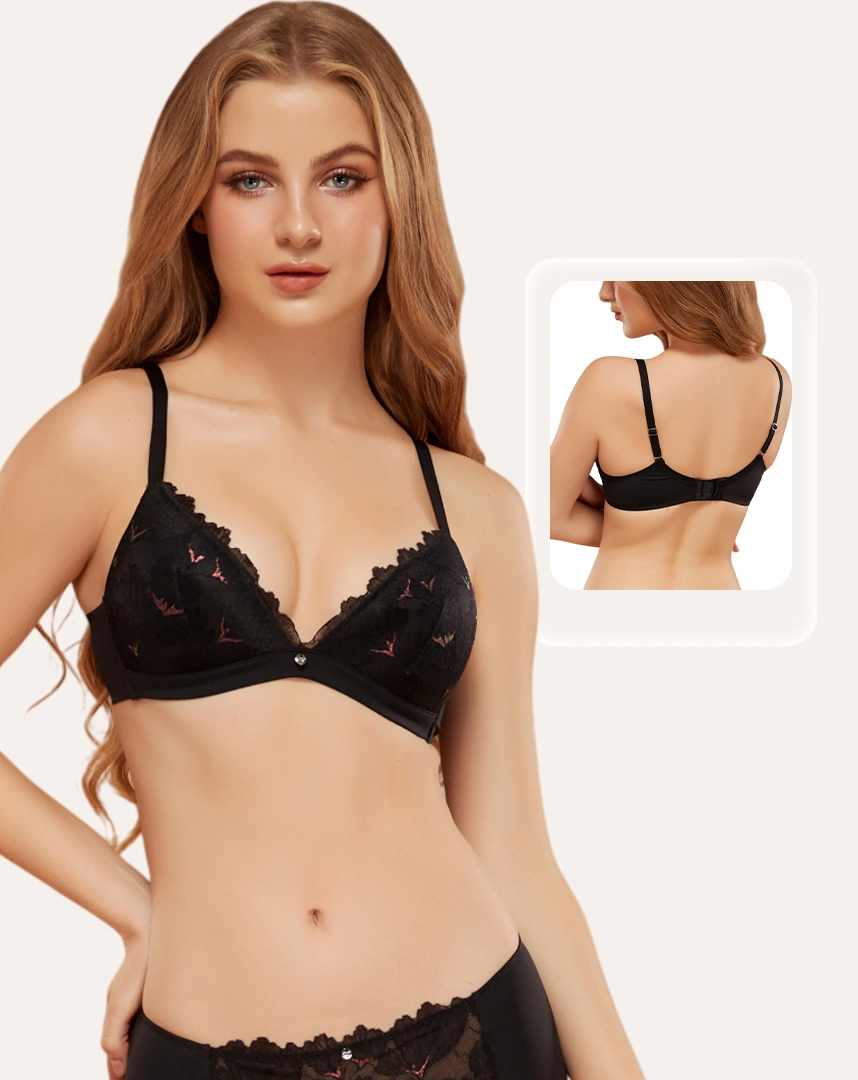 Áo ngực mút mỏng không gọng, cup tam giác, họa tiết ren Soft Glam tinh tế chuẩn an toàn OEKO-TEX từ Corèle Pháp - 50165A