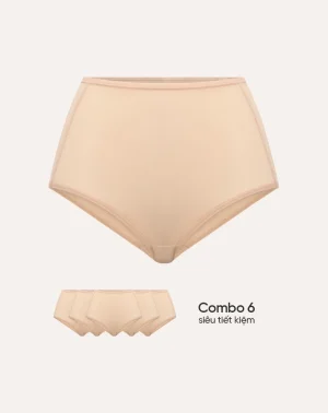 (Combo 06) quần lót nữ Marguerite cạp cao, chất thun lạnh mịn mát, chuẩn an toàn quốc tế OEKO-TEX từ Corèle Pháp - 03180 (Combo 06) quần lót nữ Marguerite cạp cao, chất thun lạnh mịn mát, chuẩn an toàn quốc tế OEKO-TEX từ Corèle Pháp - 03180