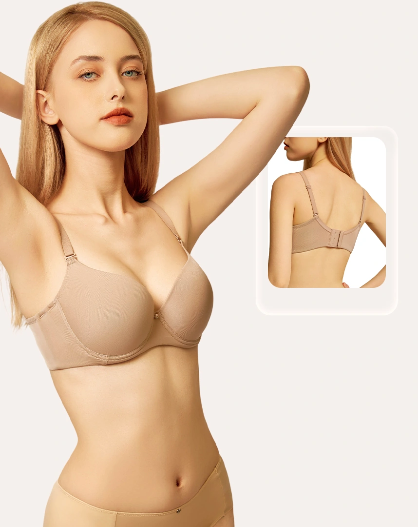 Áo ngực nữ Corèle nâng gom ngực tốt, có gọng, bản lưng chữ U mặc cùng áo dài, chuẩn an toàn quốc tế OEKO-TEX từ Corèle Pháp - 41159A-1