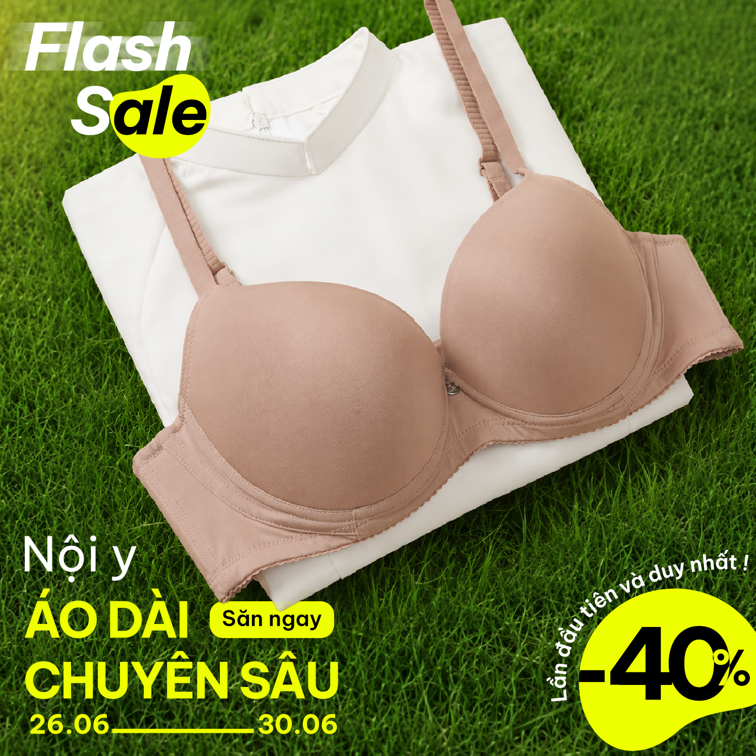 Áo ngực nữ Corèle nâng gom ngực tốt, có gọng, bản lưng chữ U mặc cùng áo dài, chuẩn an toàn quốc tế OEKO-TEX từ Corèle Pháp - 41159A-1