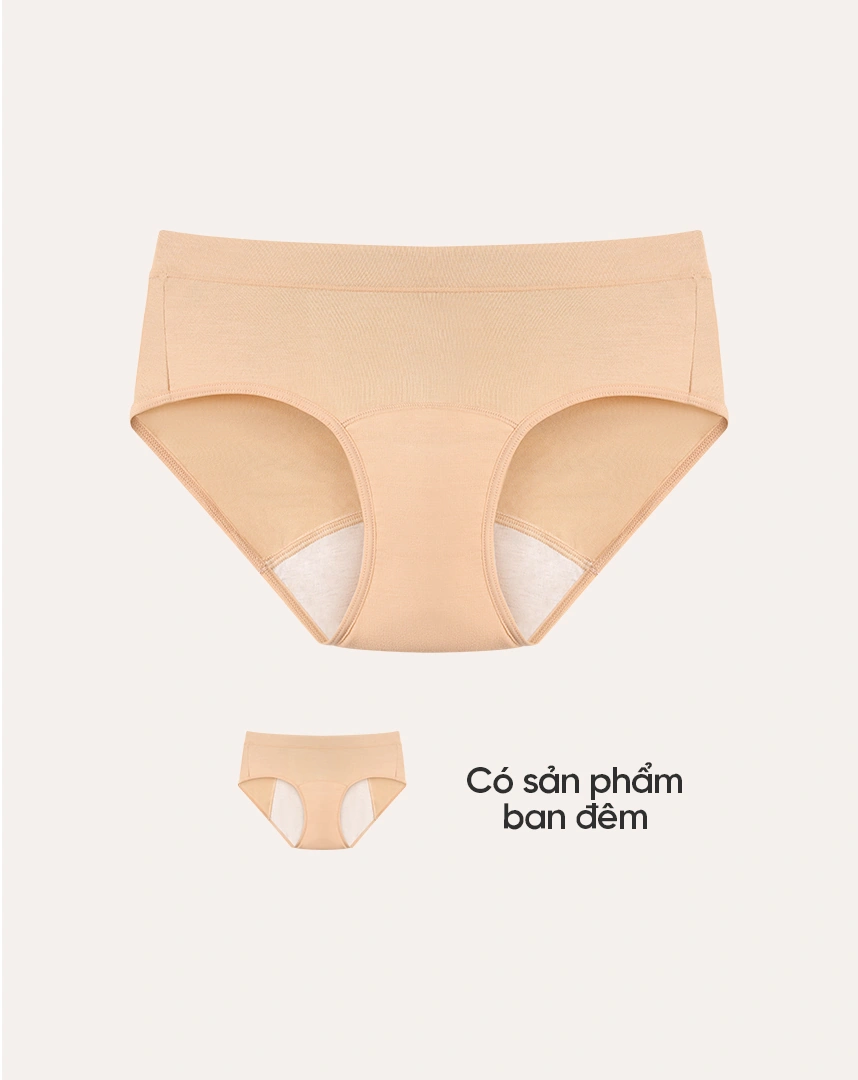 Quần lót Nguyệt San (ban ngày ☀️) lưng vừa, vải Modal tự nhiên - Marguerite - 02181