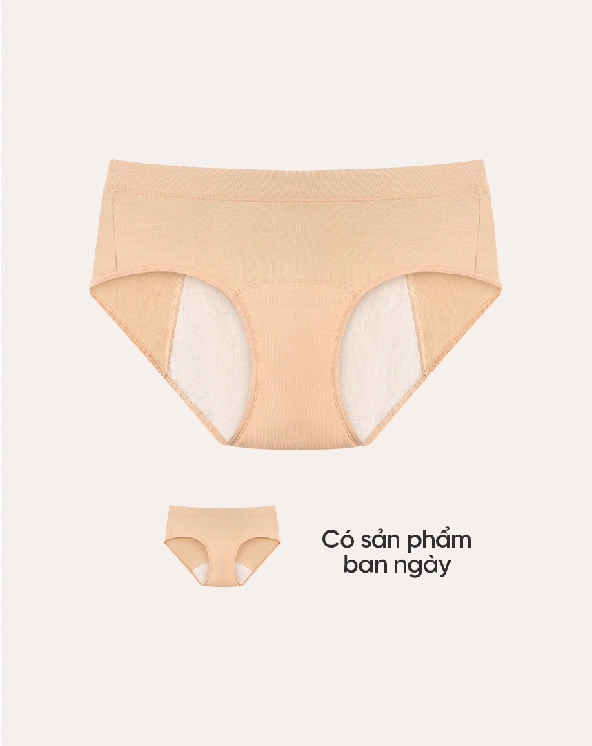 Quần lót Nguyệt San (ban đêm) lưng vừa, vải Modal tự nhiên - Marguerite - 02182