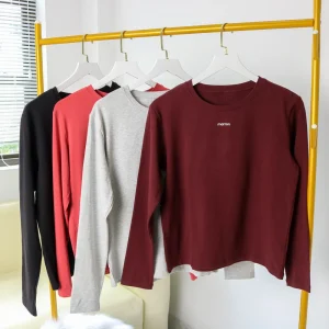 Áo Thun Cotton Tay Dài Dành Cho Nữ thiết kế tối giản, form ôm nhẹ nhàng - MARRON - TW-002 Áo Thun Cotton Tay Dài Dành Cho Nữ thiết kế tối giản, form ôm nhẹ nhàng - MARRON - TW-002