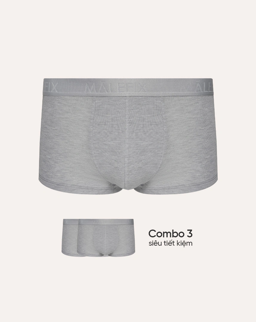 (Combo 03) Quần lót nam MALEFIX, dáng Trunk vải thun lạnh và sợi sồi thấm hút chuẩn an toàn quốc tế OEKO-TEX từ Corèle Pháp - MB005