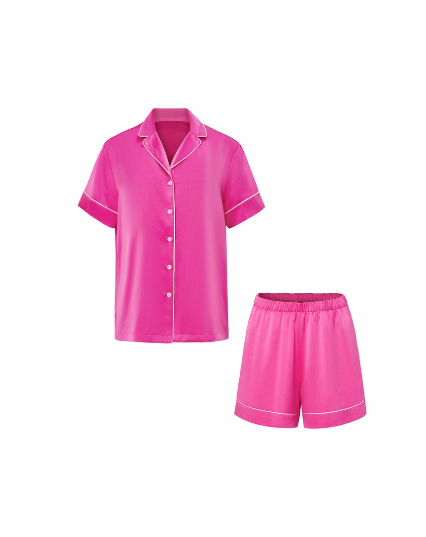 Bộ pijama tay ngắn quần ngắn lụa satin cao cấp, mặc nhà sang trọng chuẩn OEKO-TEX từ Corèle Pháp – HP180A Bộ pijama tay ngắn quần ngắn lụa satin cao cấp, mặc nhà sang trọng chuẩn OEKO-TEX từ Corèle Pháp – HP180A