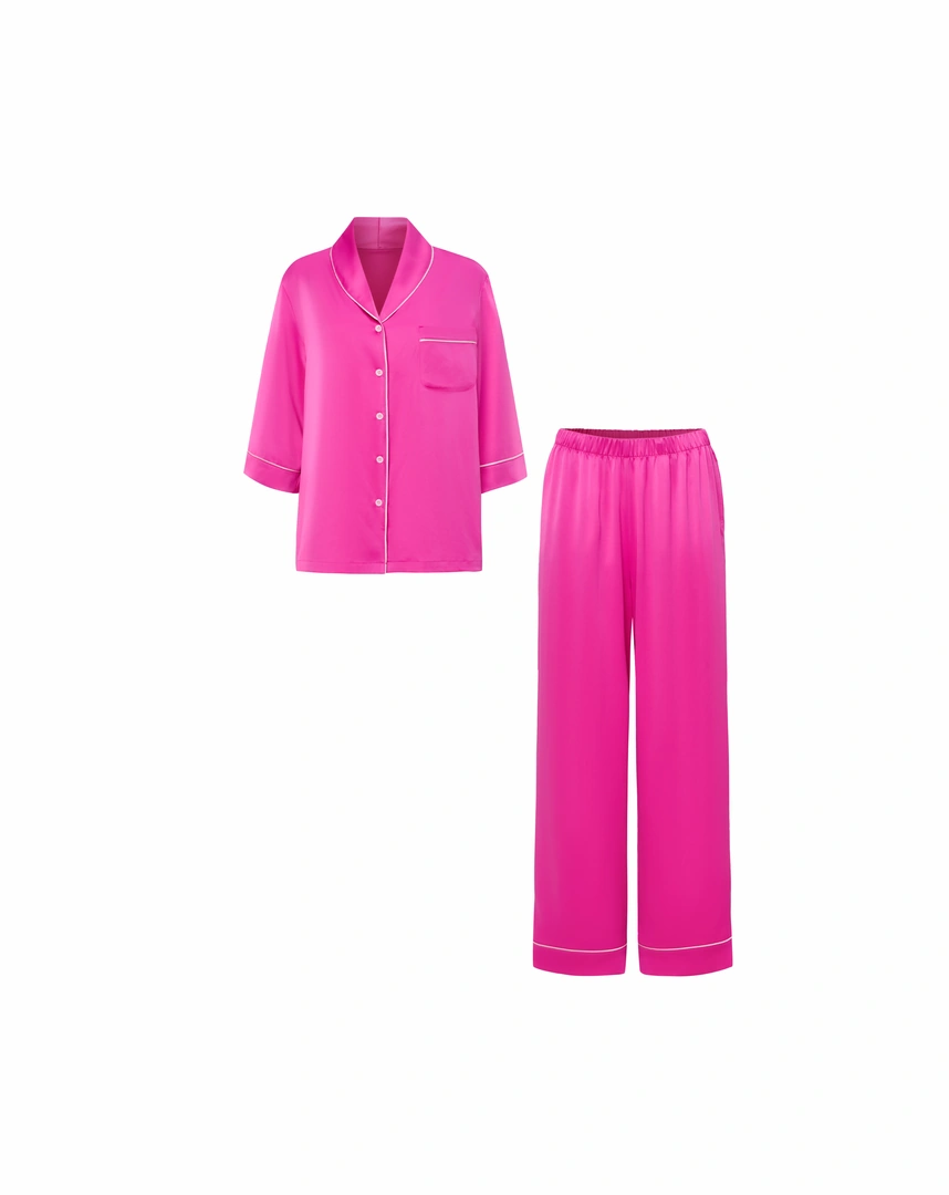 Bộ pijama tay dài quần dài lụa satin cao cấp, mặc nhà sang trọng chuẩn OEKO-TEX từ Corèle Pháp - HP180B Bộ pijama tay dài quần dài lụa satin cao cấp, mặc nhà sang trọng chuẩn OEKO-TEX từ Corèle Pháp - HP180B