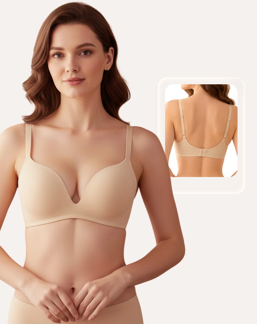 Áo ngực Corèle nữ Không Gọng Cúp Đúc liền khối, bảng lưng 2 lớp chắc chắn, Thoáng Mát, Nâng Dáng Tự Nhiên, chuẩn an toàn OEKO-TEX – 90182A