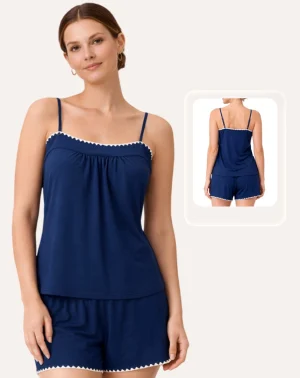 SET Áo 2 dây & Quần short viền xích móc, vải Modal lành tính, đạt chuẩn TENCEL Lenzing & OEKO-TEX | CORÈLE HWCA191A SET Áo 2 dây & Quần short viền xích móc, vải Modal lành tính, đạt chuẩn TENCEL Lenzing & OEKO-TEX | CORÈLE HWCA191A