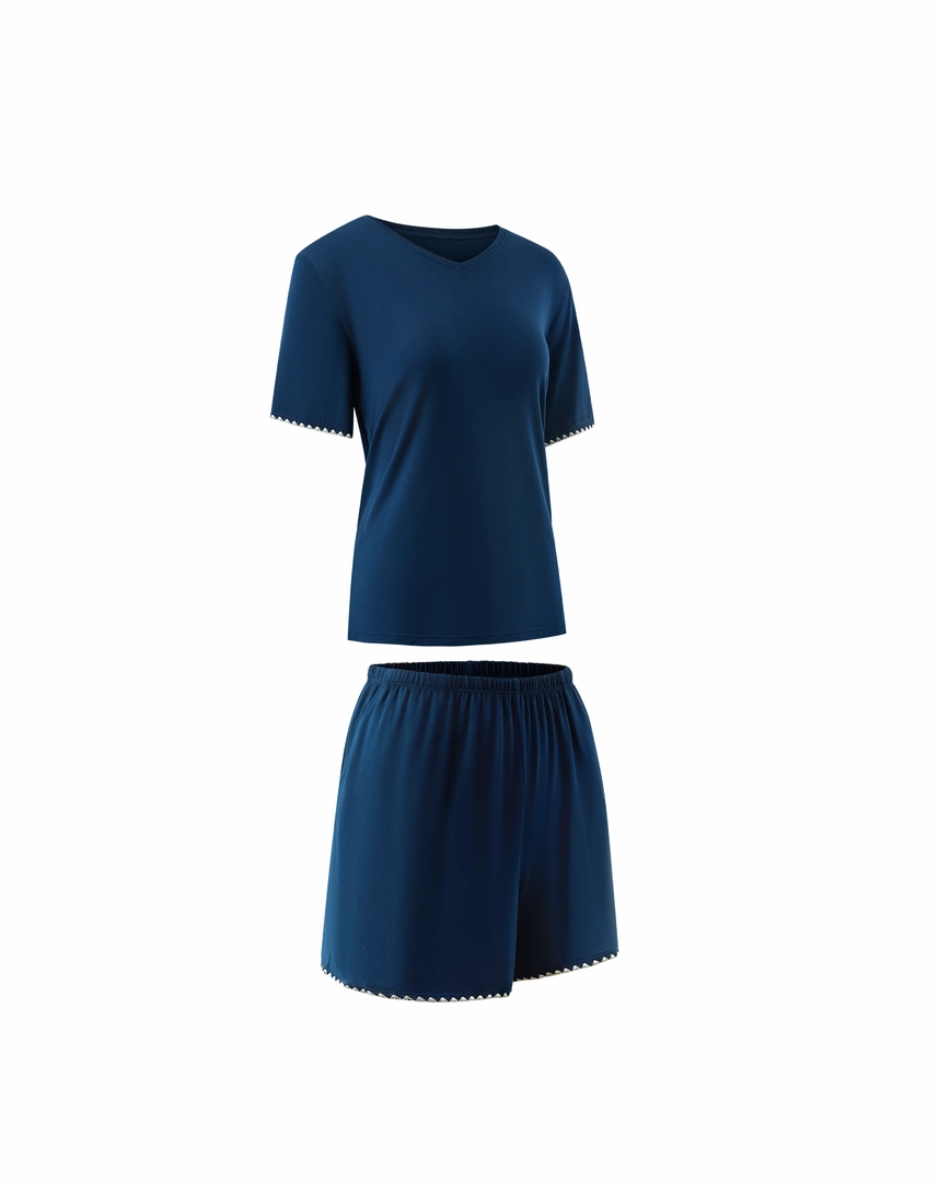 SET Áo thun tay ngắn & Quần short viền xích móc, vải Modal lành tính, chuẩn TENCEL Lenzing & OEKO-TEX | CORÈLE HWSS191A SET Áo thun tay ngắn & Quần short viền xích móc, vải Modal lành tính, chuẩn TENCEL Lenzing & OEKO-TEX | CORÈLE HWSS191A
