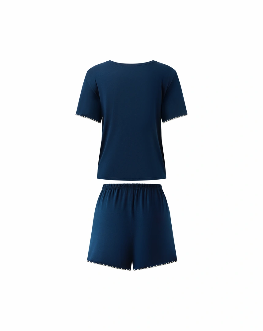 SET Áo thun tay ngắn & Quần short viền xích móc, vải Modal lành tính, chuẩn TENCEL Lenzing & OEKO-TEX | CORÈLE HWSS191A SET Áo thun tay ngắn & Quần short viền xích móc, vải Modal lành tính, chuẩn TENCEL Lenzing & OEKO-TEX | CORÈLE HWSS191A