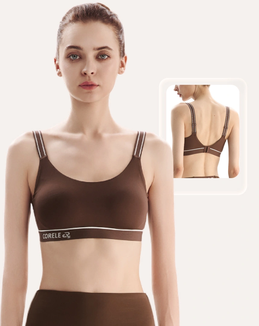Áo Bra thể thao nữ có mút nâng đỡ tốt, lưng bản to, dây vai linh hoạt tập Gym Pilates | CORÈLE SBRA104A