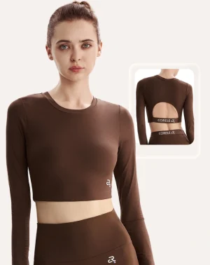 Áo Croptop Bra nữ thể thao tay dài có mút nâng, bản lưng cut-out tập Yoga Gym Pilates | CORÈLE SCBT204A Áo Croptop Bra nữ thể thao tay dài có mút nâng, bản lưng cut-out tập Yoga Gym Pilates | CORÈLE SCBT204A