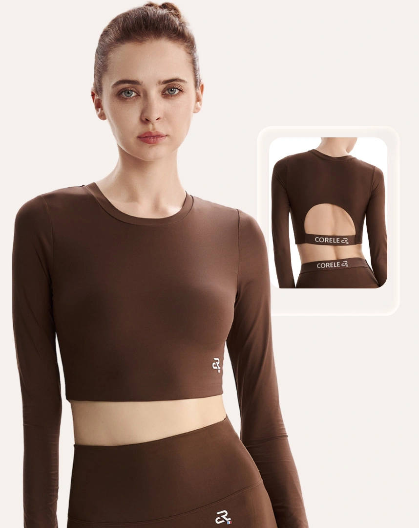 Áo Croptop Bra nữ thể thao tay dài có mút nâng, bản lưng cut-out tập Yoga Gym Pilates | CORÈLE SCBT204A Áo Croptop Bra nữ thể thao tay dài có mút nâng, bản lưng cut-out tập Yoga Gym Pilates | CORÈLE SCBT204A