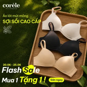 (Combo 02) Áo ngực mút mỏng không gọng, cup tam giác, vải sợi sồi cao cấp mềm mại chuẩn an toàn OEKO-TEX từ Corèle Pháp – 50170A (Combo 02) Áo ngực mút mỏng không gọng, cup tam giác, vải sợi sồi cao cấp mềm mại chuẩn an toàn OEKO-TEX từ Corèle Pháp – 50170A