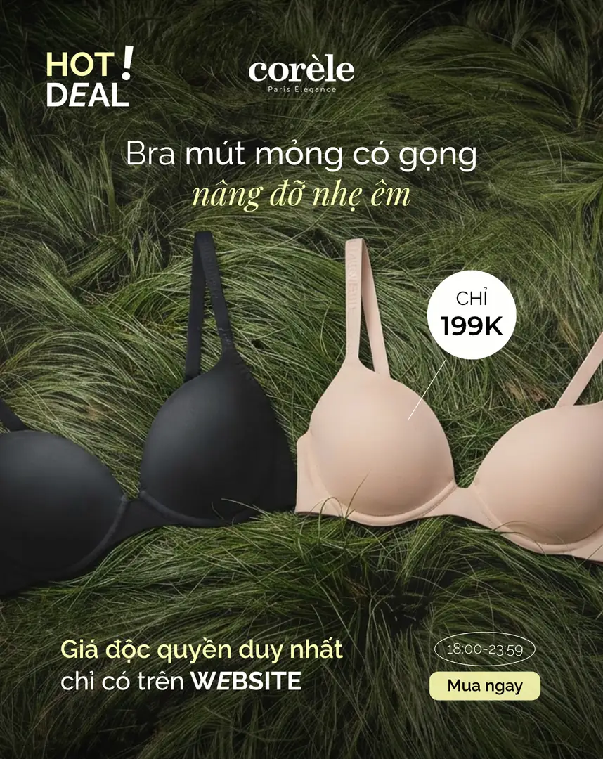 Áo ngực nữ Marguerite mút mỏng có gọng, chuẩn an toàn quốc tế OEKO-TEX từ Corèle Pháp – 30151/30151-1