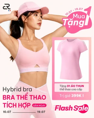 Mua 1 Tặng 1 – Combo Hybrid Bra & Áo Thun Thể Thao Nữ Corèle Activewear  - SBRA203A-STEE103A
